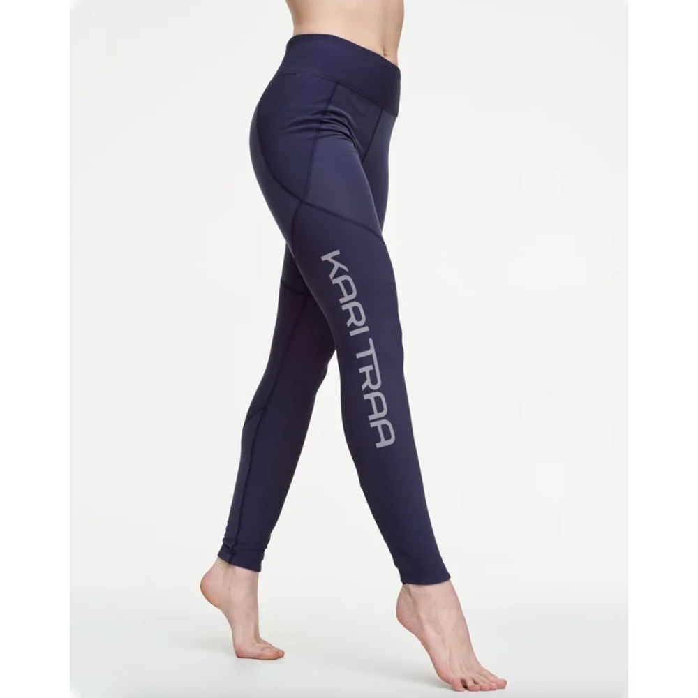 NWT Kari Traa‎ Tirill Tights XS Marin Blue High Rise Performance Gym Leggings